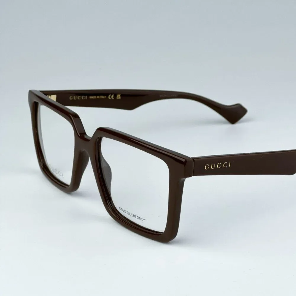 NEW Gucci GG1540O 007 Brown Men Square 55mm Eyeglasses GG 1540O